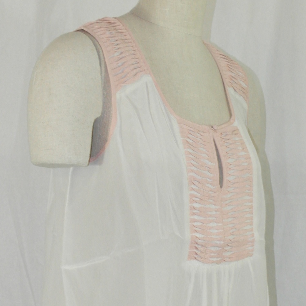 Meadow Rue, Nausori Cream/Pink Printed Silk Tank L